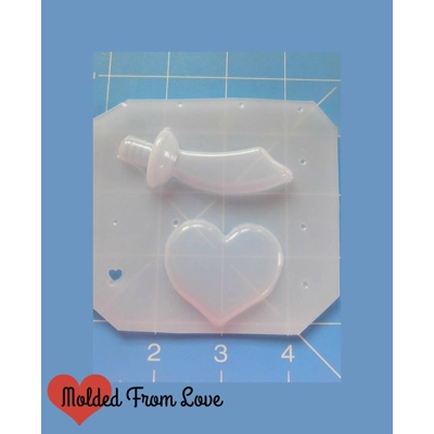 Retro Heart and Sword Shapes Handmade Plastic Mold Retro Heart and Sword Shapes Handmade Plastic Mold