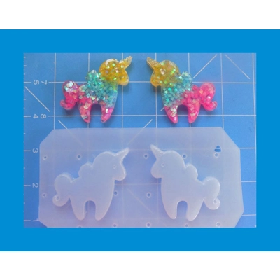 Kawaii Unicorns with wings Left and Right Flexible Plastic Handmade Resin Mold Kawaii Unicorns with wings Left and Right Flexible Plastic Handmade Resin Mold
