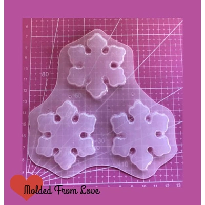 3 Snowflake Blanks Plastic Resin Mold 3 Snowflake Blanks Plastic Resin Mold