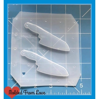 2 New Butcher Knives Handmade Plastic Mold 2 New Butcher Knives Handmade Plastic Mold
