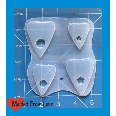 4 Ouija Board Planchette Blanks Handmade Plastic Mold 4 Ouija Board Planchette Blanks Handmade Plastic Mold