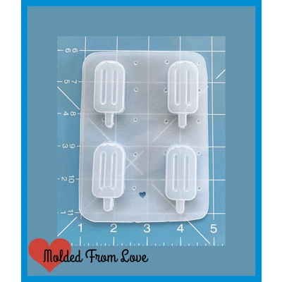 4 Small Kawaii Popsicles Handmade Plastic Mold 4 Small Kawaii Popsicles Handmade Plastic Mold