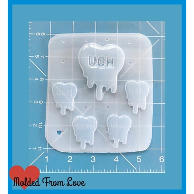 MFL UGH Drippy Heart Pallet Handmade Plastic Mold MFL UGH Drippy Heart Pallet Handmade Plastic Mold