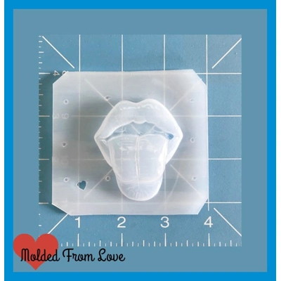 Jody's Sexy Lips with Tongue Out handmade Plastic Mold Jody's Sexy Lips with Tongue Out handmade Plastic Mold