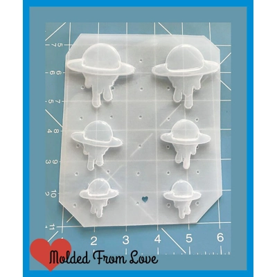 Pallet of 6 Drippy Kawaii Saturn Shapes Handmade Plastic Mold Pallet of 6 Drippy Kawaii Saturn Shapes Handmade Plastic Mold