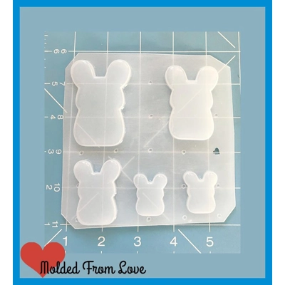 Super Kawaii Bunny Shape Blanks Pallet of 5 Handmade Flexible Plastic Mold Super Kawaii Bunny Shape Blanks Pallet of 5 Handmade Flexible Plastic Mold