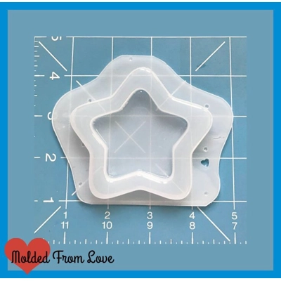 3" Kawaii Roundy Star Open Bezel Shaker Handmade Plastic Resin Mold 3" Kawaii Roundy Star Open Bezel Shaker Handmade Plastic Resin Mold