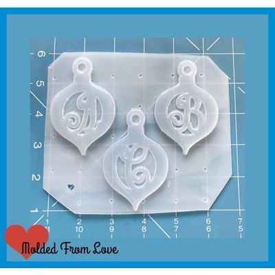 NEW! Retro/Vintage style Detailed Christmas Ornaments With Monogram Handmade Plastic Resin Mold NEW! Retro/Vintage style Detailed Christmas Ornaments With Monogram Handmade Plastic Resin Mold