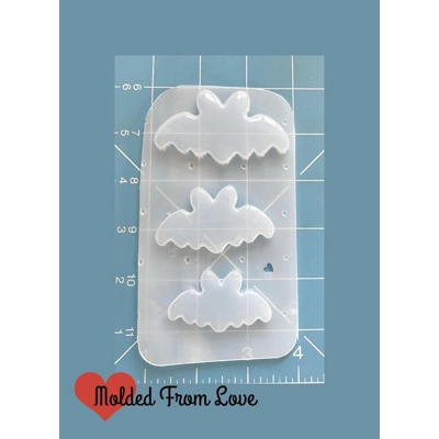 3 Cavity Roundy Kawaii Bat Blanks Handmade Plastic Resin mold 3 Cavity Roundy Kawaii Bat Blanks Handmade Plastic Resin mold