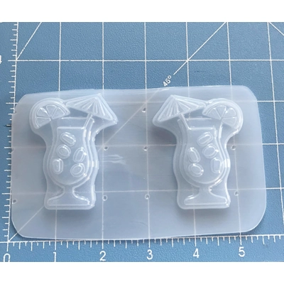 Set of 2 Retro Mai Tai Cocktail Drink Brooches Left And Right handmade Plastic Mold Set of 2 Retro Mai Tai Cocktail Drink Brooches Left And Right handmade Plastic Mold