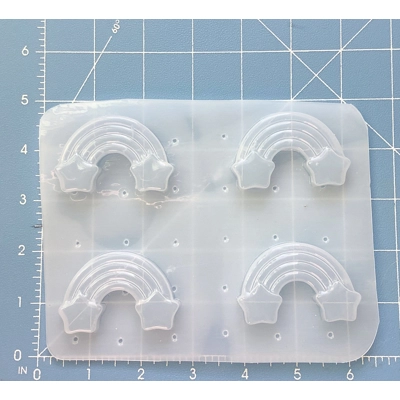 Set of 4 Kawaii Star Rainbow Shapes handmade Plastic Mold