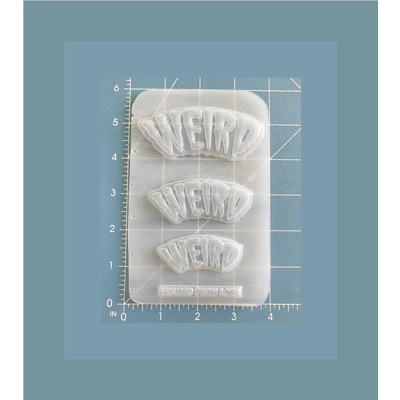 Set of 3 Layered WEIRD words Handmade Plastic Mold