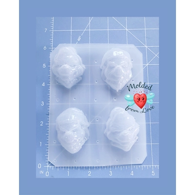 4 Bite Size Small Mean Green Guys Character Heads Handmade Resin Mold 4 Bite Size Small Mean Green Guys Character Heads Handmade Resin Mold
