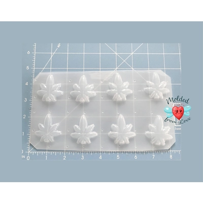 8 Bite size Cannabis Leaf Shapes Handmade Plastic Mold 8 Bite size Cannabis Leaf Shapes Handmade Plastic Mold