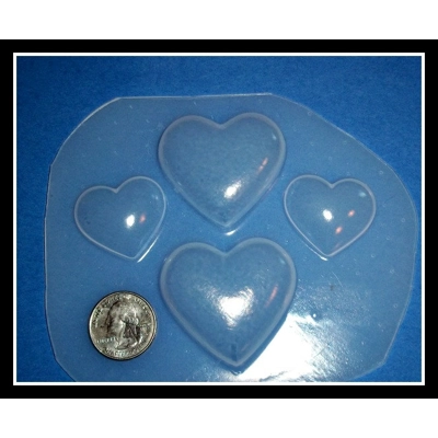 Flexible Plastic Handmade Resin Mold- 4-Hearts Desire