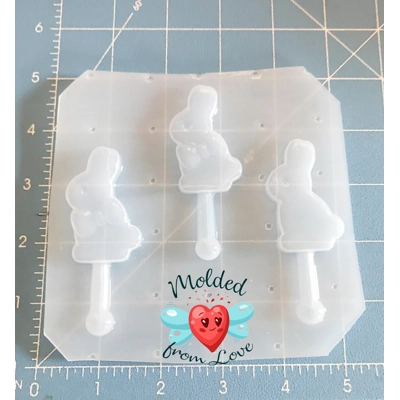 Set of 3 Kawaii Chocolate Bunny Pops Handmade Plastic mold Set of 3 Kawaii Chocolate Bunny Pops Handmade Plastic mold