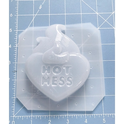 MFL Hot Mess Heart Soap Or Bath Bomb Handmade Plastic Resin Mold MFL Hot Mess Heart Soap Or Bath Bomb Handmade Plastic Resin Mold