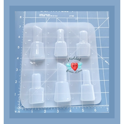 6 Cavity Nail Polish Bottles Handmade Plastic Mold 6 Cavity Nail Polish Bottles Handmade Plastic Mold
