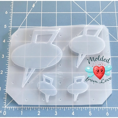 New! 4 cavity Atomic Era Retro Signage Brooches Handmade Plastic Mold New! 4 cavity Atomic Era Retro Signage Brooches Handmade Plastic Mold