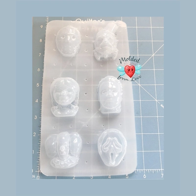 VERSION 3 6 smaller Size Small Horror Movie Character Heads Handmade Resin Mold VERSION 3 6 smaller Size Small Horror Movie Character Heads Handmade Resin Mold