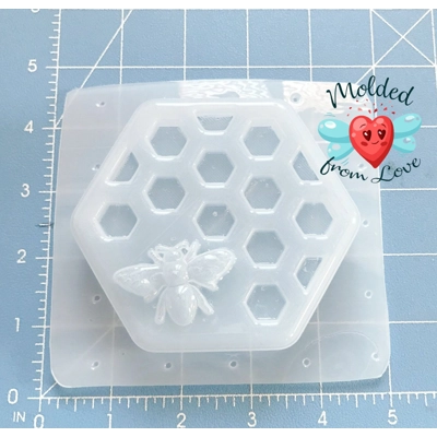 Honey Bee On Hive Soap Or Bath Bomb Handmade Plastic Resin Mold Honey Bee On Hive Soap Or Bath Bomb Handmade Plastic Resin Mold