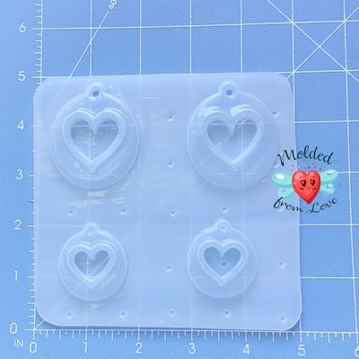 Retro Vegas Poker Hearts Earrings in two sizes Handmade Plastic Mold Retro Vegas Poker Hearts Earrings in two sizes Handmade Plastic Mold