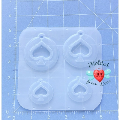 Retro Vegas Poker Spades Earrings in two sizes Handmade Plastic Mold Retro Vegas Poker Spades Earrings in two sizes Handmade Plastic Mold