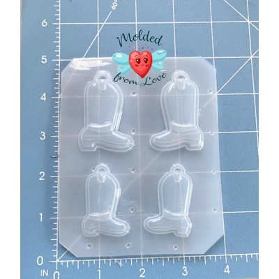 Layered Retro Cowboy Boot Earrings in two sizes handmade Plastic Mold Layered Retro Cowboy Boot Earrings in two sizes handmade Plastic Mold