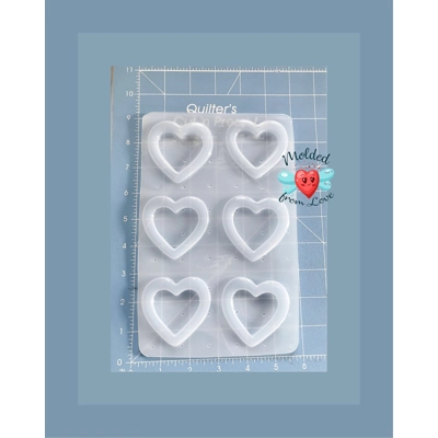 Pallet of 6 Open Hearts Handmade Plastic Mold Pallet of 6 Open Hearts Handmade Plastic Mold