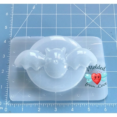 Chibi Bat On Moon Soap/Chocolate/Wax/Clay/Plaster Handmade Plastic Resin Mold