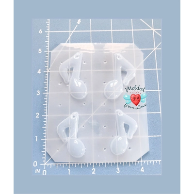 Vintage Style Music Note Earrings Right and Left Plastic Handmade Resin Mold Vintage Style Music Note Earrings Right and Left Plastic Handmade Resin Mold