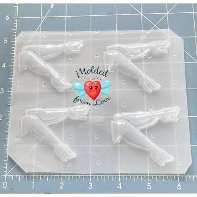 Set of 4 Retro Pinup Sexy Boots Handmade Plastic Mold Set of 4 Retro Pinup Sexy Boots Handmade Plastic Mold