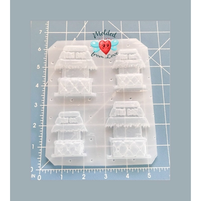 4 Retro Tiki Hutt Pallet handmade Plastic Mold 4 Retro Tiki Hutt Pallet handmade Plastic Mold