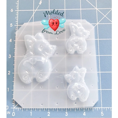 Kawaii Corgi Bottom Handmade Plastic Mold Kawaii Corgi Bottom Handmade Plastic Mold