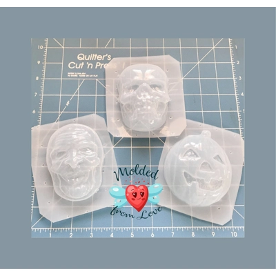 Halloween Witch, Pumpkin and Skull Handmade Plastic Mold BathBomb Mold | Plastic Mold | Soap Mold | Halloween Witch, Pumpkin and Skull Handmade Plastic Mold BathBomb Mold | Plastic Mold | Soap Mold |