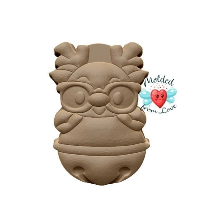 Kawaii Reindeer on Bell Soap Or Bath Bomb Handmade Plastic Resin Mold Kawaii Reindeer on Bell Soap Or Bath Bomb Handmade Plastic Resin Mold