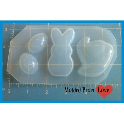Easter Bunny and chick number 2 Flexible Plastic Handmade Resin Mold- Easter Bunny and chick number 2 Flexible Plastic Handmade Resin Mold-