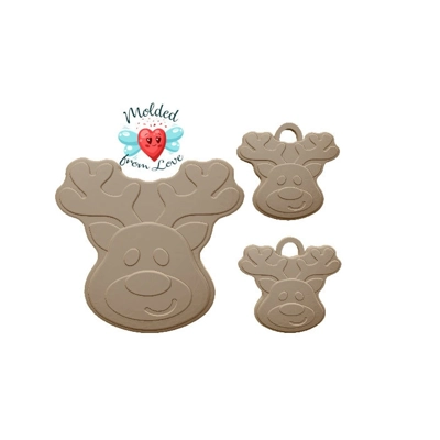 Kawaii Reindeer and Earrings set Handmade Plastic Mold Kawaii Reindeer and Earrings set Handmade Plastic Mold