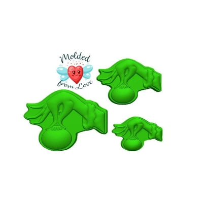 Small mean Green Guy Hand and 2 small Set Handmade Plastic Mold Small mean Green Guy Hand and 2 small Set Handmade Plastic Mold