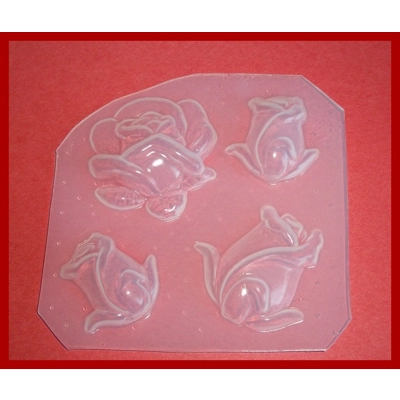 Roses and Rose Buds  Handmade Flexible Plastic Resin Mold