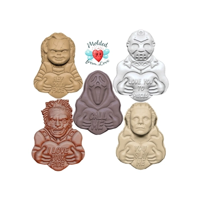 HORROR MOVIE Valentines Soap Or Bath Bomb Handmade Plastic Resin Mold HORROR MOVIE Valentines Soap Or Bath Bomb Handmade Plastic Resin Mold