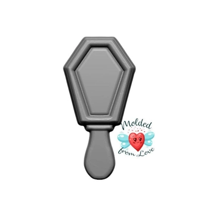 Gothic Coffin Shaker Hand Mirror Handmade Plastic Resin Mold Gothic Coffin Shaker Hand Mirror Handmade Plastic Resin Mold