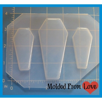 Three Coffins Flexible Plastic Handmade Resin Mold Three Coffins Flexible Plastic Handmade Resin Mold