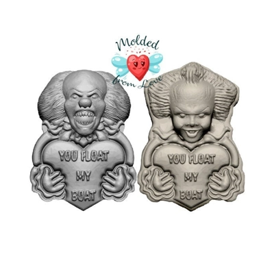 HORROR MOVIE Valentine Scary Clown New or Retro Scary Clown Soap Or Bath Bomb Handmade Plastic Resin