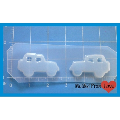 2 Cute Little Jeeps Handmade Flexible Plastic UV Resin Mold 2 Cute Little Jeeps Handmade Flexible Plastic UV Resin Mold