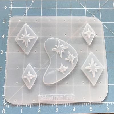 MFL Viva Las Vegas Brooch 4 Cavity Handmade Plastic Resin Mold