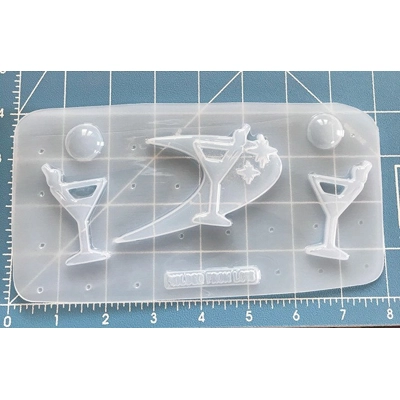 Atomic Era Martini Brooch and Earrings Set Handmade Plastic Mold Atomic Era Martini Brooch and Earrings Set Handmade Plastic Mold