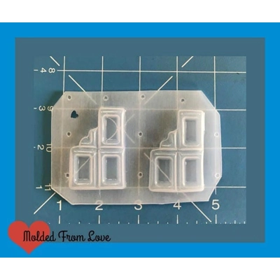 Small Bitten Chocolate Bars Set of 2 Handmade Plastic Mold, chocolate mold, candy mold, wax mold, cl Small Bitten Chocolate Bars Set of 2 Handmade Plastic Mold, chocolate mold, candy mold, wax mold, cl