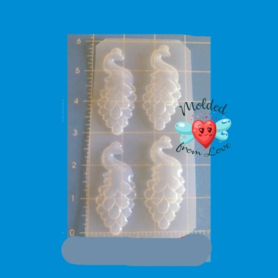 4 Cavity Beautiful Detailed Peacocks Handmade Plastic Mold, Jewelry mold, resin mold, UV Resin mold, 4 Cavity Beautiful Detailed Peacocks Handmade Plastic Mold, Jewelry mold, resin mold, UV Resin mold,