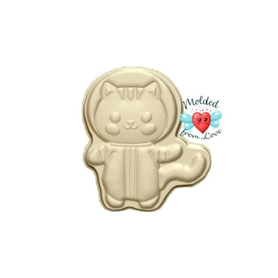 Kawaii Astro Kitty Soap Or Bath Bomb, Chocolate, wax, plaster Handmade Plastic Mold Kawaii Astro Kitty Soap Or Bath Bomb, Chocolate, wax, plaster Handmade Plastic Mold